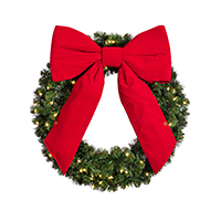 Red 24in Bow on 36in Wreath